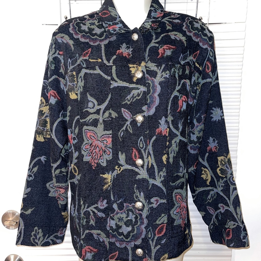 Erin London Floral Print Light Weight Jacket  Size L